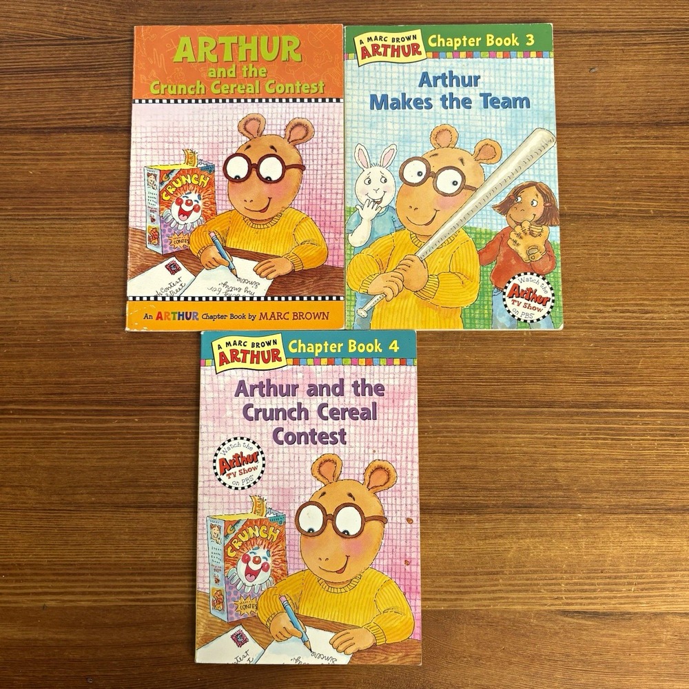 Arthur Books Lot 3 Marc Brown Chapter Books Arthur Makes the Team Crunch Cereal